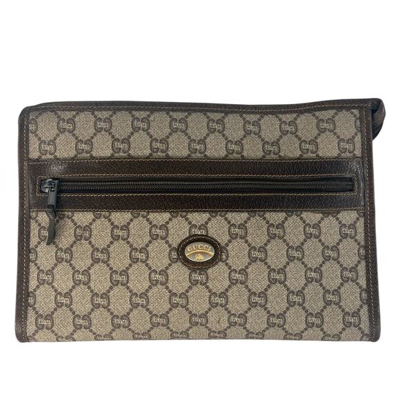 Gucci Plus Monogram Top Zip Pouch Clutch - Picture 1 of 16